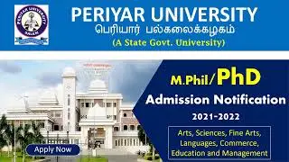 PhD Admission Notification 2021 in PERIYAR UNIVERSITY | PERIYAR UNIVERSITY PhD Admission Notice 2021