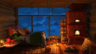 Deep Sleep Instantly - Relaxing Blizzard, Snow Storm, Cozy Fireplace, and Howling Wind Sounds