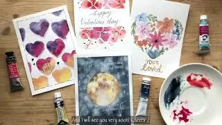 ОТКРЫТКИ АКВАРЕЛЬЮ КО ДНЮ СВ. ВАЛЕНТИНА | WATERCOLOR CARDS FOR VALENTINE'S DAY