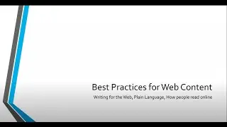 Best Practices for Creating Web Content