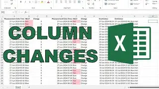 Find when a value in a column changes in excel