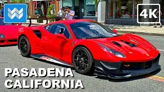 [4K] CONCORSO FERRARI 2024 in Old Pasadena California USA SuperCar Show Walking Tour | SF90 Stradale