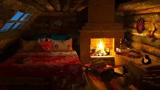 Mighty Snowstorm Sounds for Sleeping in a Winter Hut - Frosty Blizzard, Snowfall and Howling Wind