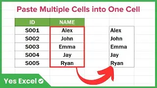 Paste Multiple Cells into One Single Cell in Excel