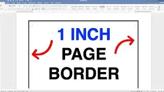 How to put 1 Inch Border in Word