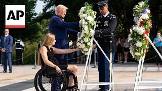 Trump visits Arlington Cemetery on 3rd anniversary of Afghanistan attack