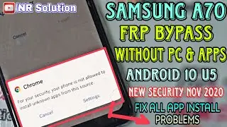 New Method 2020 FRP BYPASS Samsung A70 A705F Without Pc No Need Apps Android 10 U5 One UI 2.0