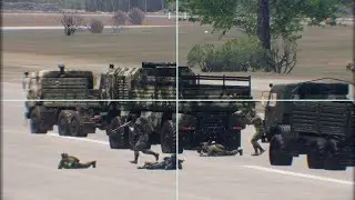 Russian Elite Soldiers Flee Their Vehicles During Ukrainian Attack on Kursk - Arma 3
