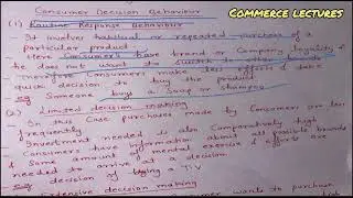Consumer decision behaviour (routine, limited and extensive decision making) marketing management