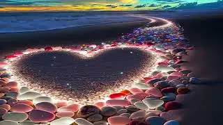 1 Hour Ocean Heart Stones background video, relaxing video Copyright free