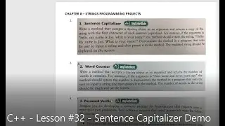 C++ - Lesson #32 - Sentence Capitalizer Demo