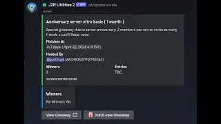Discord server 4th anniversary!!! Nitro giveaways included :O