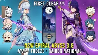 C0 Ayaka Freeze and C0 Raiden National - NEW Genshin Impact Abyss 3.8 - Floor 12 9 Stars