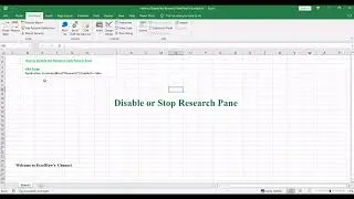 How to Disable the Research Task Pane in Excel