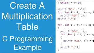 Create A Multiplication Table | C Programming Example