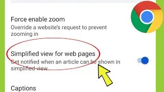 Chrome Simplified view for web pages Settings