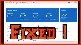 Google AdSense showing $0 Fixed