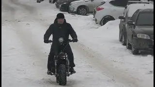 Мотоцикл Скаут Сафари 3. Как ездит зимой на стоковой резине.