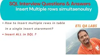 ETL Testing | How to INSERT multiple rows simultaneously in Oracle | What is INSERT ALL in Oracle?