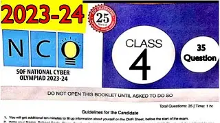 NCO 2023-24 Class 4 solved paper | SOF cyber Olympiad grade 4 question paper | SOF NCO Class 4