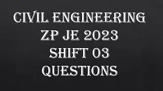 Zilha Parishad JE Civil engineering | ZP JE 2023 questions | Civil series