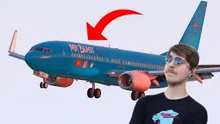 MrBeast Custom Airplane Landing #shorts | X-Plane 11