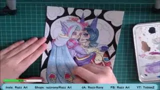 Watercolour speedpaint: Sweetheart Xayah and rakan