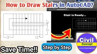 How to draw stairs in autocad 2d | Stairs in AutoCAD