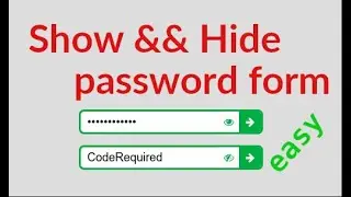 Show |  Hide password toggle with HTML - CSS and JavaScript [ 2020 ]