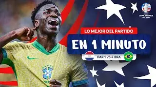 LO MEJOR  DE PARAGUAY 1-4 BRASIL EN 1 MINUTO | CONMEBOL COPA AMÉRICA USA 2024™