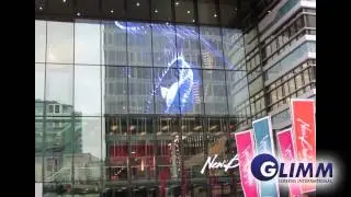 Outdoor project advertisement in daylight with glass
