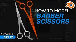 How to model barber scissors | Product Design with English subtitles | blender modeling tutorial 25