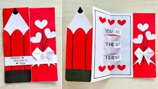 Teacher's day special greeting card handmade // DIY Teacher's day pop-up card ideas
