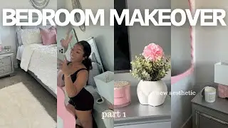 AESTHETIC BEDROOM MAKEOVER + ROOM TOUR ☁️🎀 | pinterest inspired + decorating, new funiture, haul