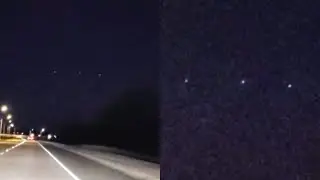 Multiple Blinking UFOs Filmed while Driving on Parkway in Bossier City (Louisiana) - FindingUFO