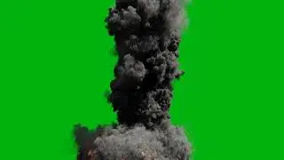 A powerful fire of fuel with a large amount of black smoke. Huge fire with thick black smoke. VFX