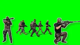 Footage Green Screen Animation Soldiers Shoot Realistic Download Free