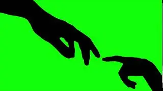 Fingers touching each other green screen - Chroma Key - No Copyright