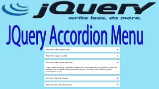 How to create accordion menu using jquery