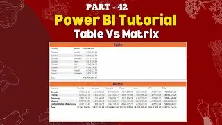 Part - 42 | Table vs Matrix in Power BI: Which One Fits Your Data Best? | Visuals Simplified | Hindi