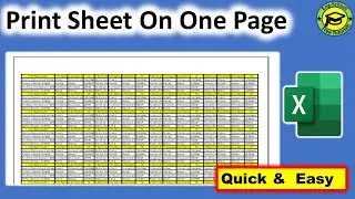 How To Print A Large Excel Sheet In One Page | Print Large Excel sheet In One Page