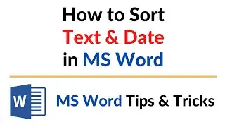 How to Sort Text and Date in MS Word