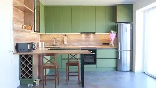 Это Кухня не оставит вас равнодушными|| Зеленая кухня в загородный дом