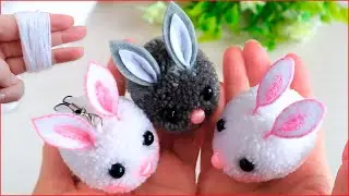 🐰💕Little Yarn Bunny - EASY! 🐰 Pom Pom Bunny Making