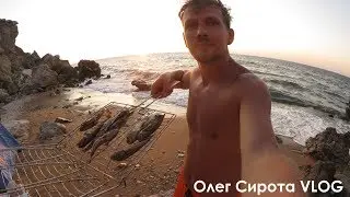 Ловлю бычков на острогу в Азовском море, Крым
