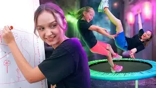 24 часа на БАТУТЕ! Девочки заселились в Батут-Отель