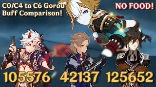 C0/C4 VS C6 GOROU COMPARISON BUFF FOR C0 ARATAKI ITTO & ALBEDO & ZHONGLI SHOWCASE!