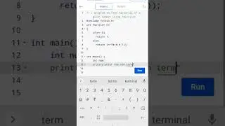 c program to find factorial of a given number using recursion #cprogramming #codingguru #shorts 😎