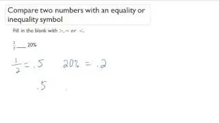 Compare two numbers with an equality or inequality symbol