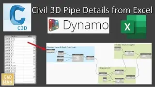 Dynamo For Civil 3D: Pipe Network Details from Excel